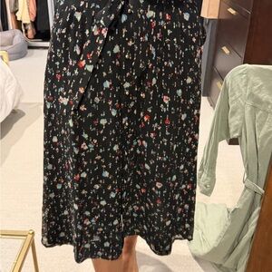 Sezane black midi skirt w tie waist
